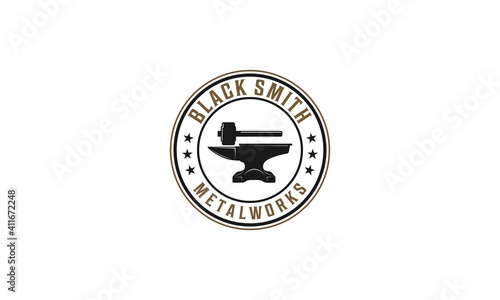 blacksmith labels and design elements. Isolated vector illustration.