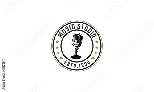 logo for studio music on white background
