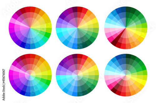 Retro icon with round color palettes. Button on soft light backdrop. Vector icon. Stock image. EPS 10. photo