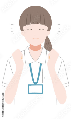 応援する女性看護師