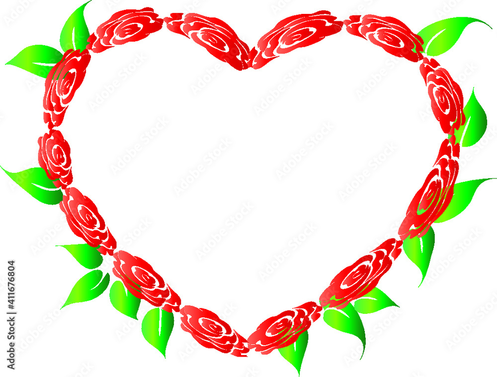vector drawing rose heart shape border frame background design vector drawing rose heart shape border frame background design