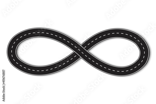 Road eight. Line vector. Go figure. Abstract circle geometric shape. Stock image. EPS 10.