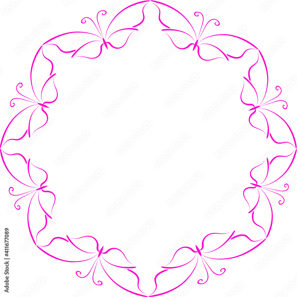 vector drawing butterfly border frame background design
