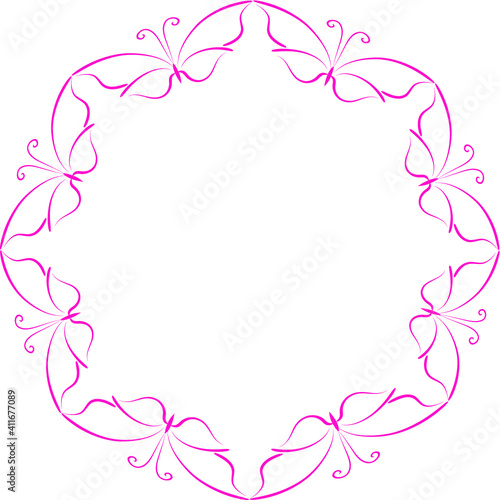 vector drawing butterfly border frame background design