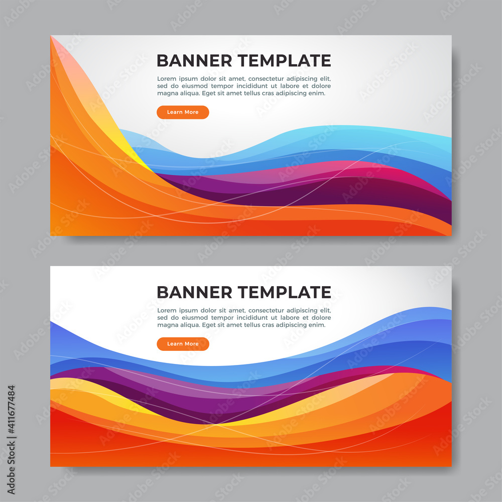 Fototapeta premium modern wavy abstract banner template vector 