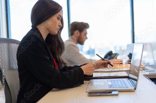 Office employees having a meeting