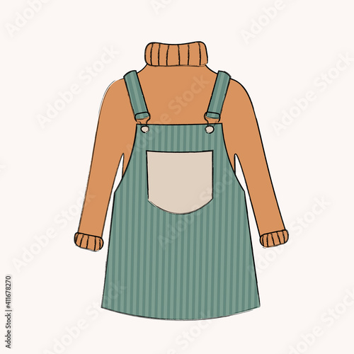 style jumpsuit dress and sweater retro vintage fashion