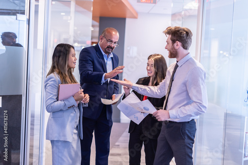 Office employees having a meeting