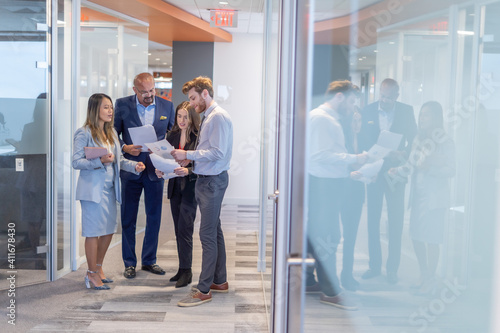 Office employees having a meeting