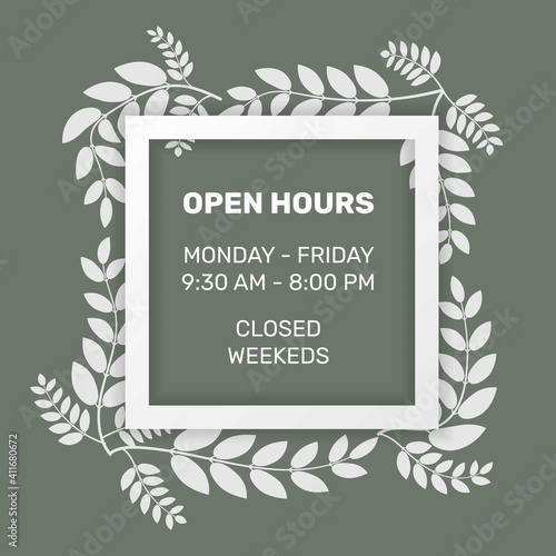 Business opening hours illustration. - Vector.