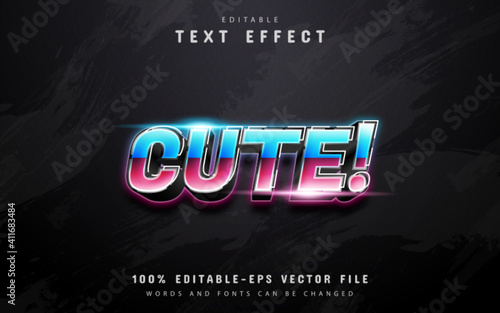 Cute text, 80s gradient style text effect