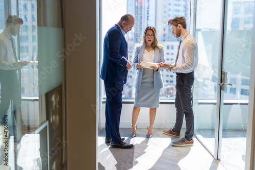 Office employees having a meeting