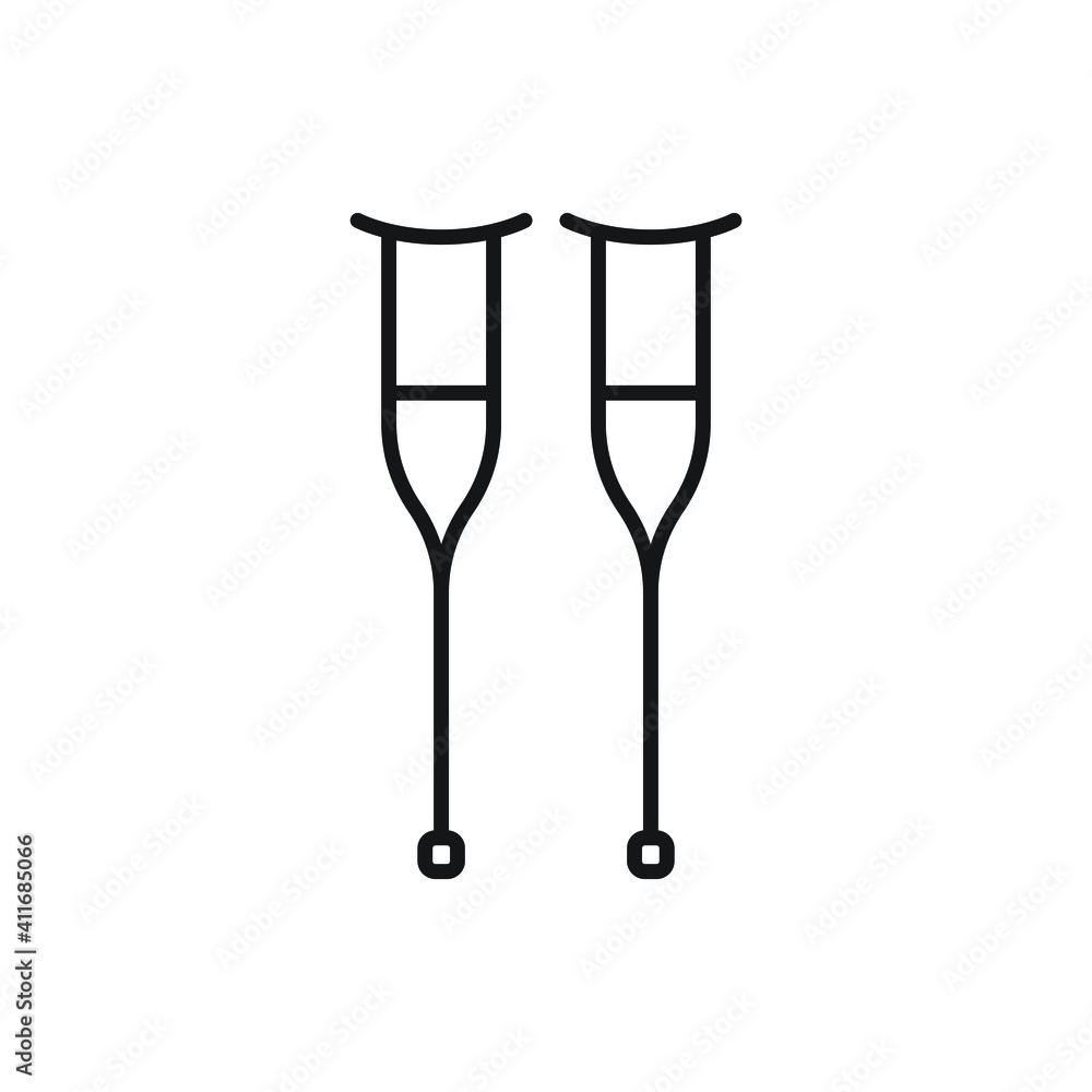 Crutches icon design. isolated on white background. vector illstration Crutches icon design. isolated on white background. vector illstration