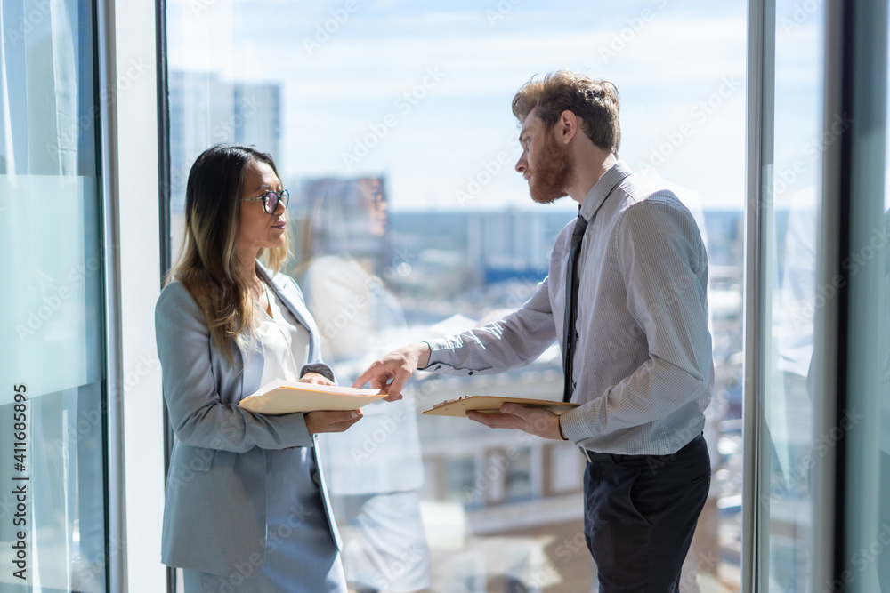Office employees having a meeting Office employees having a meeting