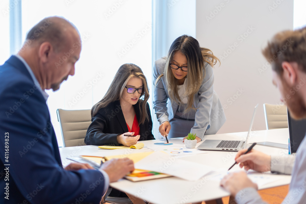 Office employees having a meeting Office employees having a meeting