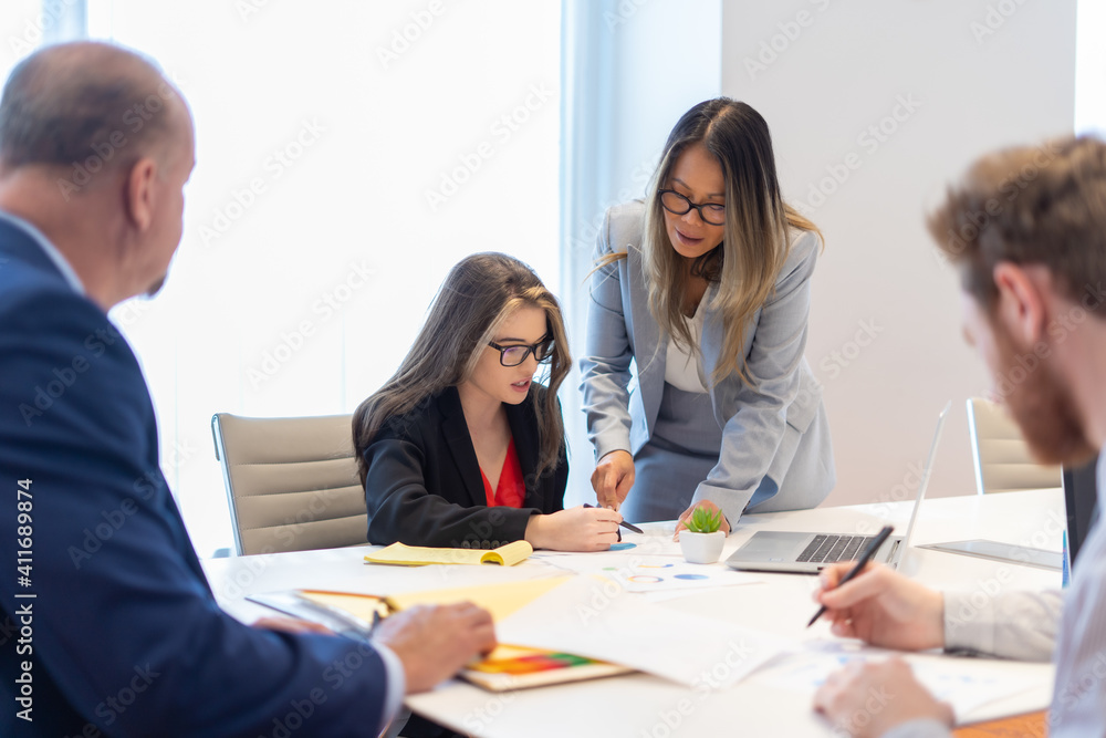 Office employees having a meeting Office employees having a meeting