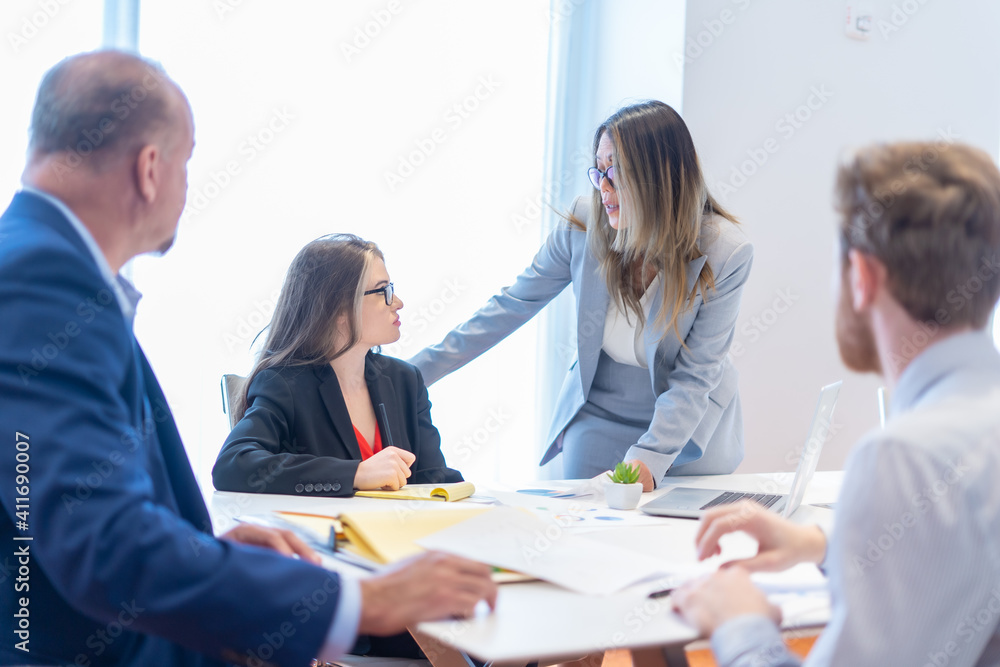 Office employees having a meeting Office employees having a meeting