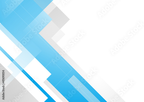 Abstract grey and blue geometric minimal background. Vector tech corporate design