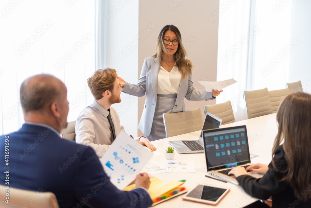 Fototapeta premium Office employees having a meeting