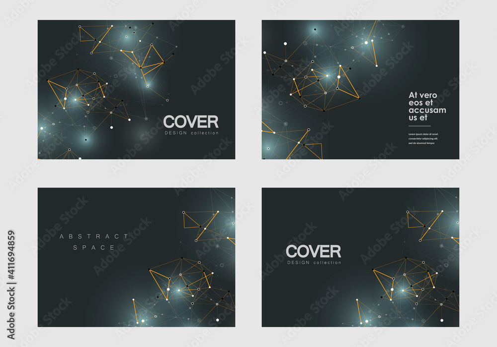 Banner promotion brochure cover with connect dots and lines. Vector design template. Poster design