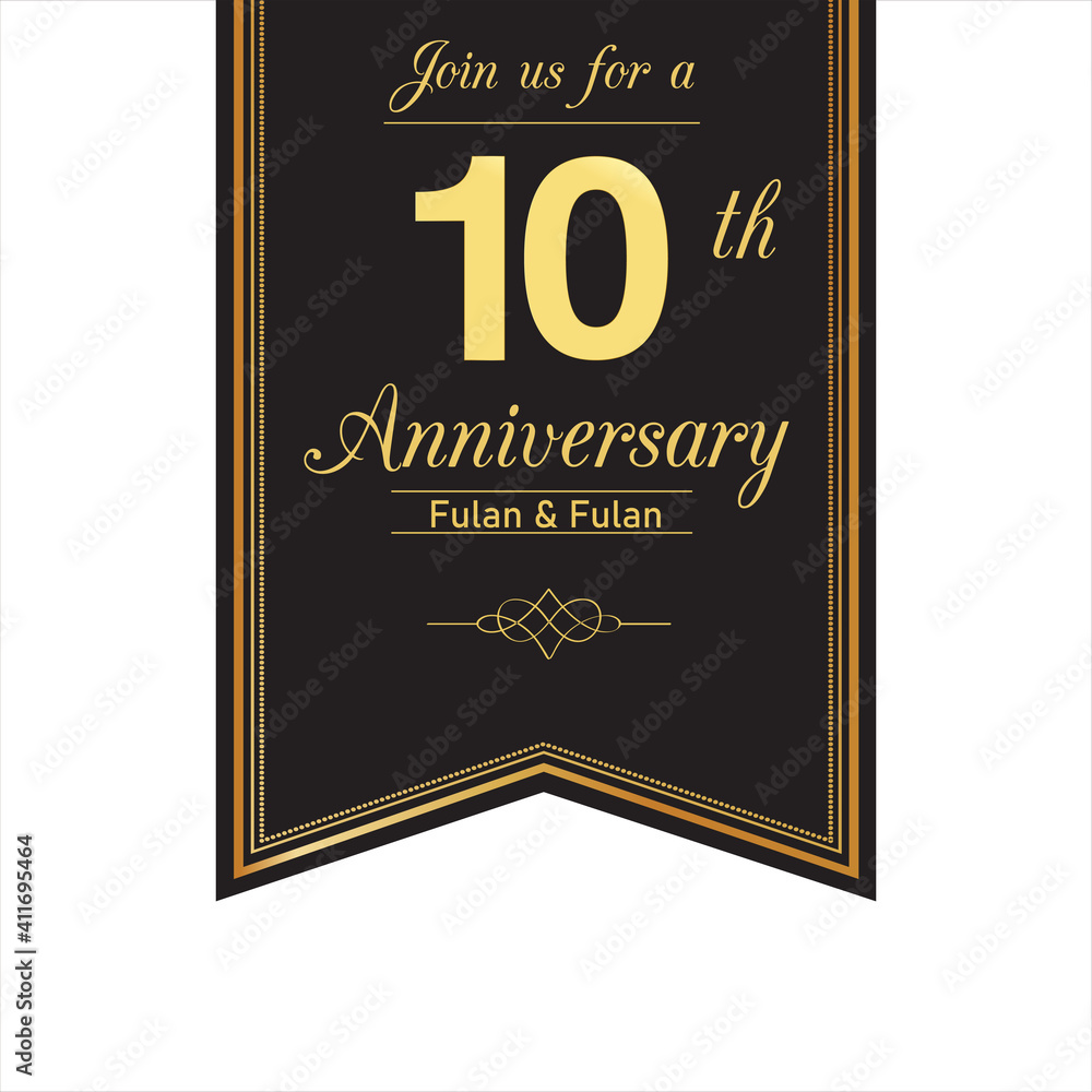 10 Year Anniversary Vector Template Design Illustration