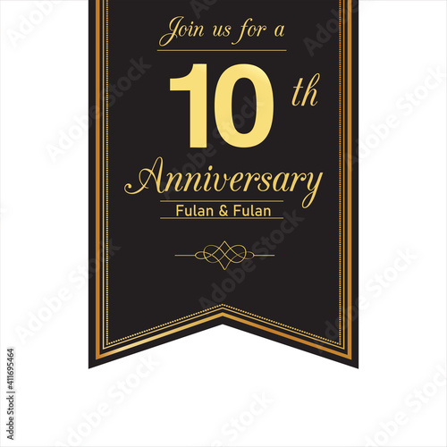10 Year Anniversary Vector Template Design Illustration