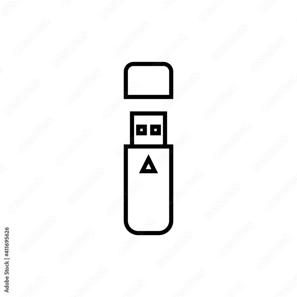 USB flash drive with open lid icon. illustrator USB flash drive with open lid icon. illustrator