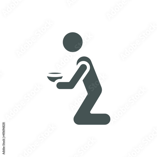 Poverty glyph icon. Simple solid style. Homless, beggar, hunger and poor concept. Vector illustration on white background. EPS 10