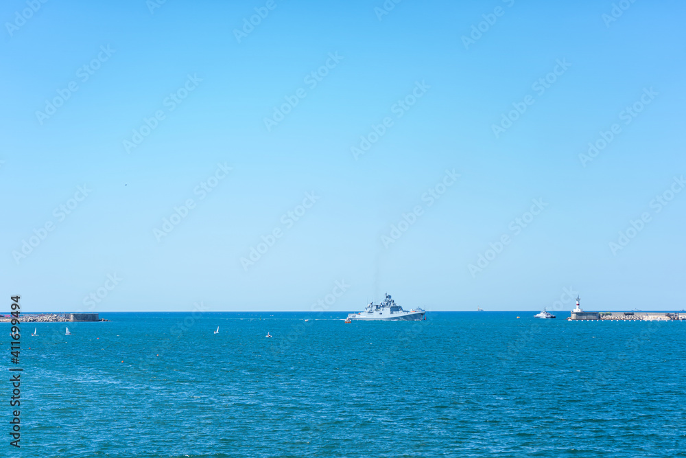 Black Sea resort Crimea, Russia, hot summer waves and blue sky Black Sea resort Crimea, Russia, hot summer waves and blue sky