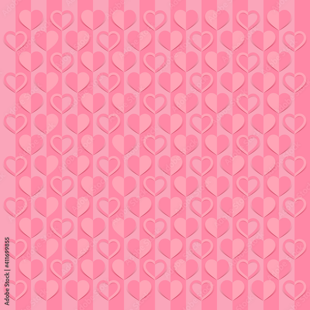 Love hearts Valentines day background , paper cut style Love hearts Valentines day background , paper cut style