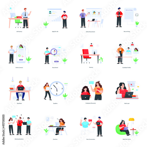 
Human Resources Flat Character Illustrations

