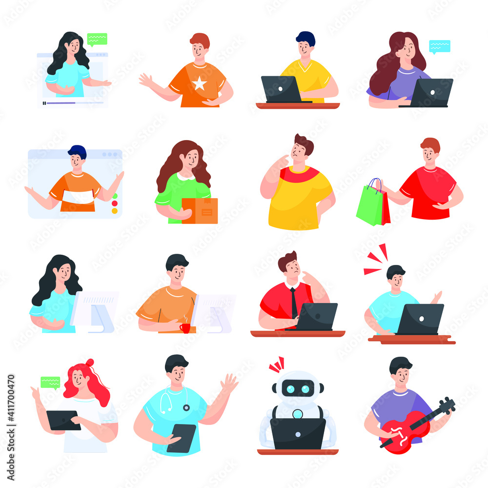 Set of People Activities Flat Illustrations
Set of People Activities Flat Illustrations