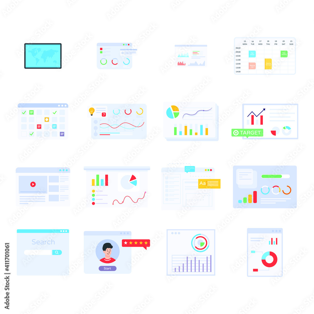 Pack of Data Analytics Flat Illustrations
Pack of Data Analytics Flat Illustrations