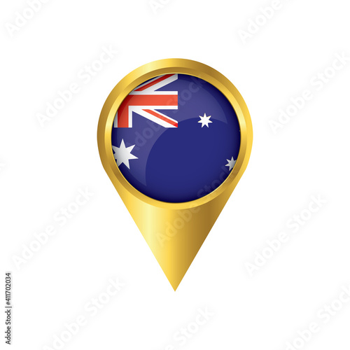 Free Download Flag of Australia.symbol check in Australia, golden map pointer with the national flag of Australia in the button. vector illustration. - GFXLoad