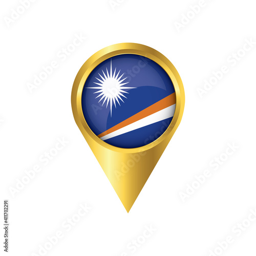 Free Download Flag of Marshall Islands.symbol check in Marshall Islands, golden map pointer with the national flag of Marshall Islands in the button. vector illustration. - GFXLoad