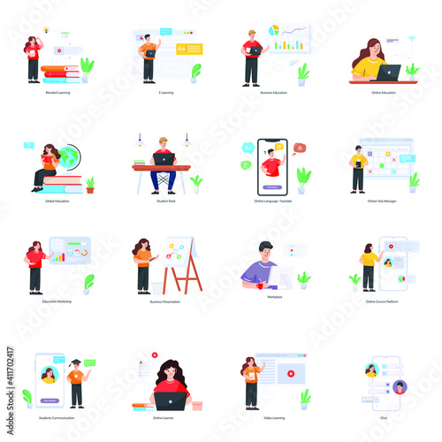 Online Education Vector Illustrations Pack
