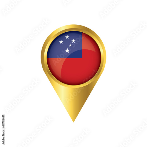 Flag of Western Samoa.symbol check in Western Samoa, golden map pointer with the national flag of Western Samoa in the button. vector illustration. Free Download Flag of Western Samoa.symbol check in Western Samoa, golden map pointer with the national flag of Western Samoa in the button. vector illustration. - GFXLoad
