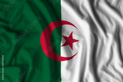Algeria flag realistic waving