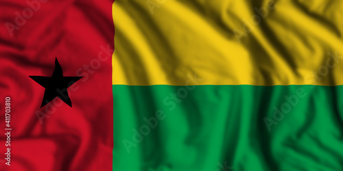 Guinea Bissau flag realistic waving