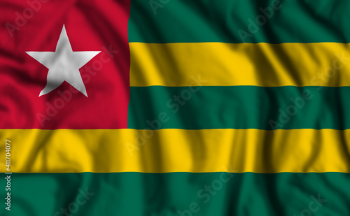 Принти на полотні Togo flag realistic waving