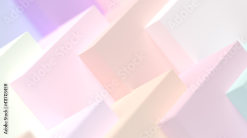 3d Cube Abstract Minimal Background Wallpaper in Colourful Pastel Light Tone