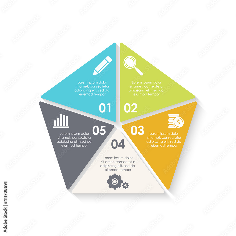 Vector infographic with 5 steps, options or processes. Template for diagram, graph, workflow, web design. Business concept isolated on white background. Vector infographic with 5 steps, options or processes. Template for diagram, graph, workflow, web design. Business concept isolated on white background.