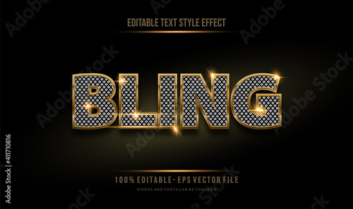 Luxury diamond effect editable text style 