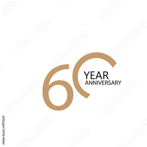 60 year anniversary celebration vector template design illustration