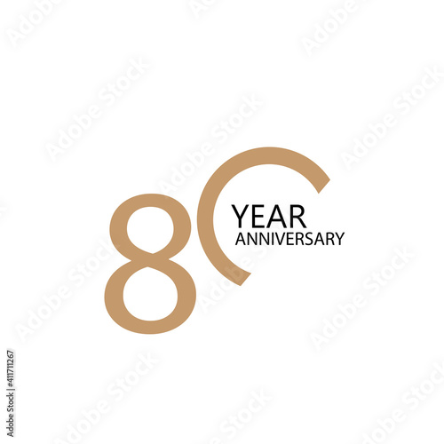 80 year anniversary celebration vector template design illustration