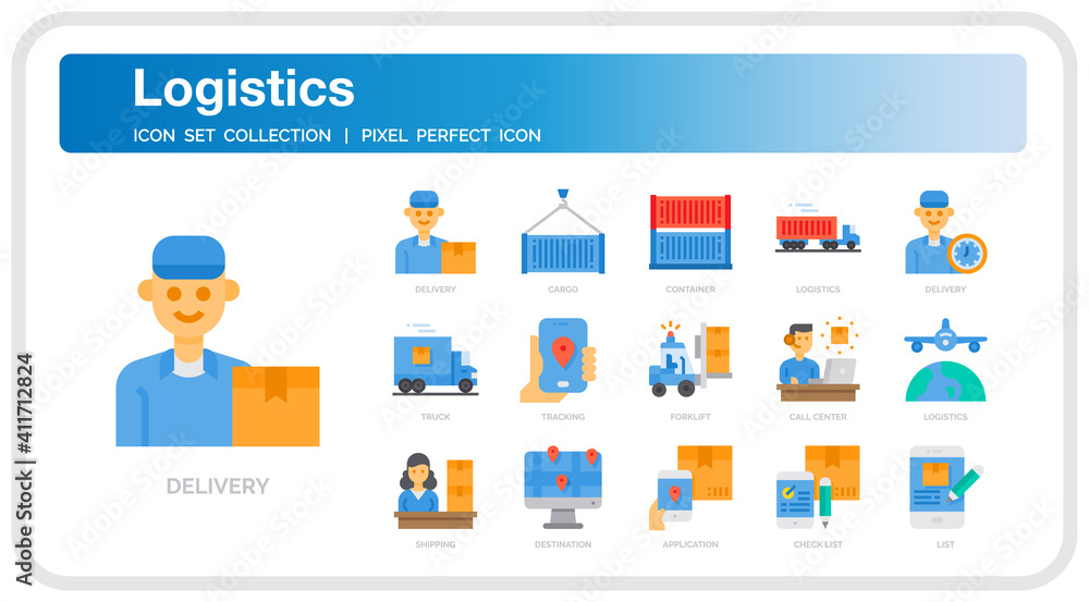 Logistics icon set Logistics icon set