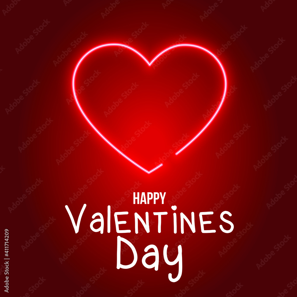 Happy Valentines Day neon style background, Vector Happy Valentines Day neon style background, Vector