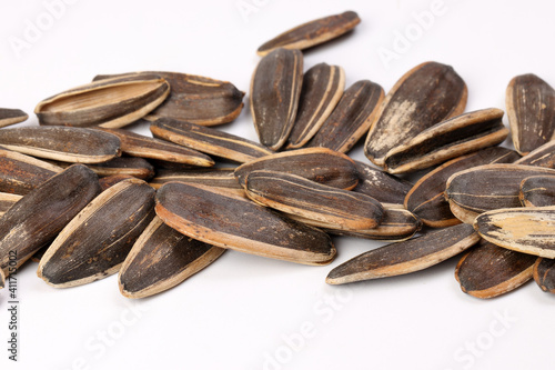 Sunflower seed on white background photo