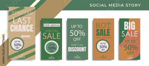 5 set Social Media Network Sales Banner Backgrounds, Mobile App, Poster, Flyer, Coupon,Advertisement, Smartphone Template Story, Abstract liquid Modern shapes. editable template eps 10 vector.