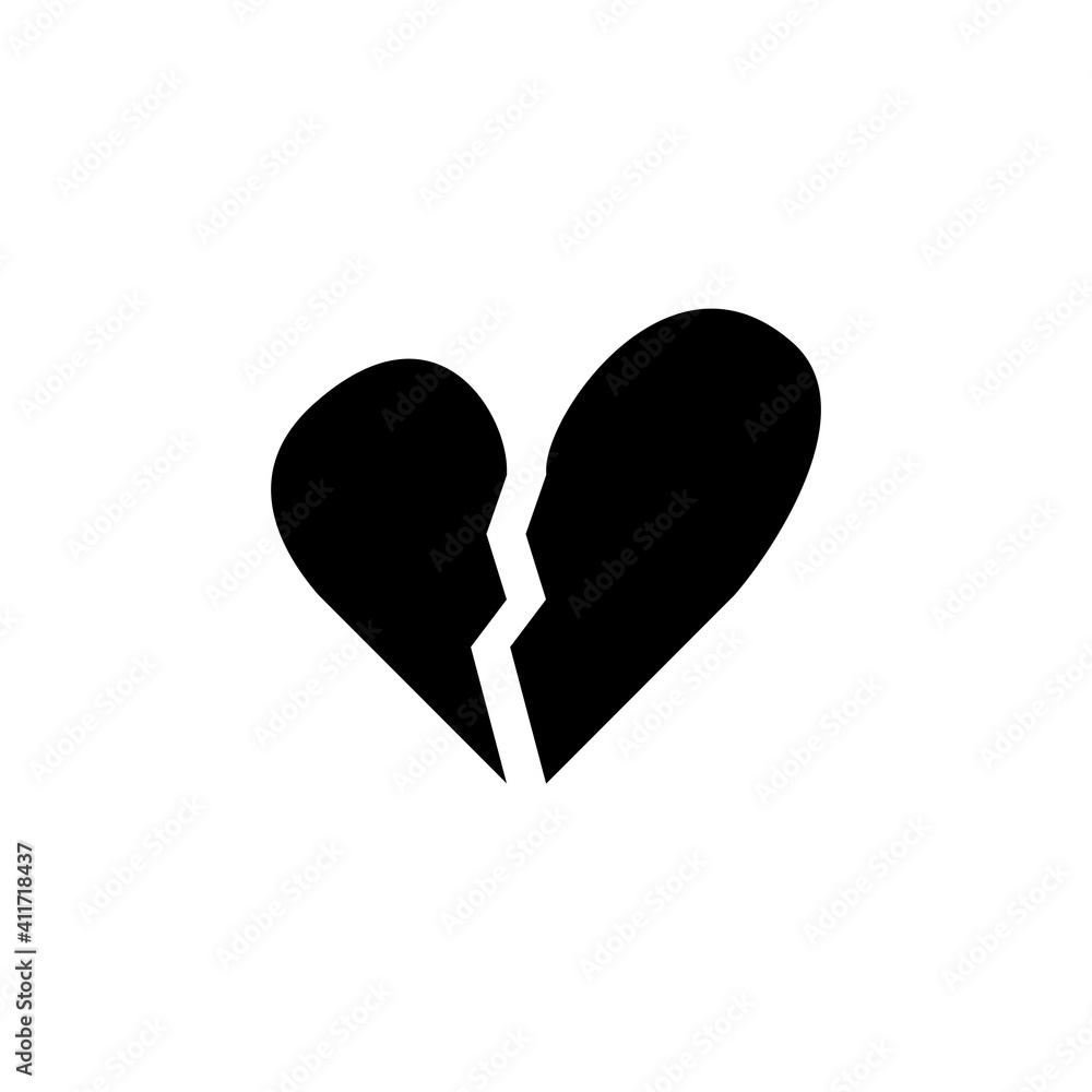 Broken Heart icon Design Vector Template Illustration Stock Vector | Adobe  Stock